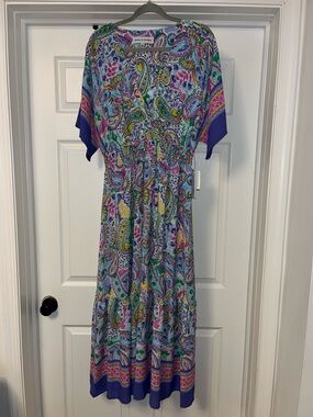 Emma & Michele Purple Paisley Maxi Dress